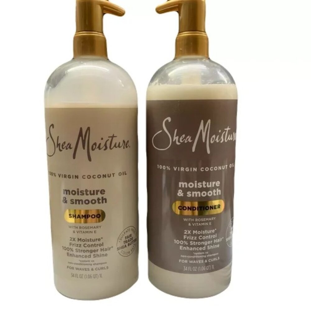 SheaMoisture 100% Virgin Coconut Oil Moisture & Smooth Shampoo and Conditioner